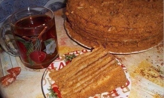 Медовик с заварным кремом - нежный, пропитанный, большой... .Легко готовится, очень вкусный и ...