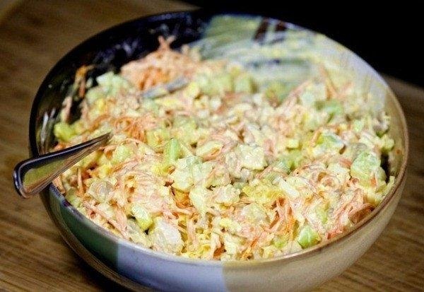 Новый вариант праздничного салатика с корейской морковкой и курицей. Прекрасное сочетание! ...