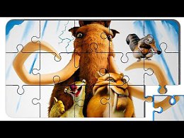 Puzzle Video For Kids Ice Age. Puzzle cartoon with colored cars.