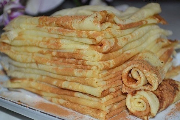 Вкуснющие блинчики. Ингредиенты: · 3 яйца · 3 ст. молока · 1,5 ст. муки · 3 ст. л раст. масла · 3 ...