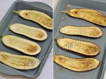 Баклажаны, фаршированные мясом.Составбаклажаны - 2-4 шт,фарш (говядина со свининой) - 400 г,помидор ... - 5