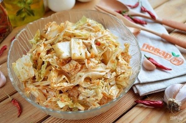 Кимчи из пекинской капусты. Хочу поделиться вкусным рецептом корейской кухни. Получается капуста ...