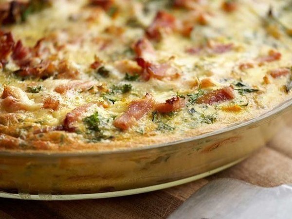 Фритатта с овощами и картофелем.Ингредиенты:яйца — 4 штсливочное масла, маргарин или оливковое масло ...