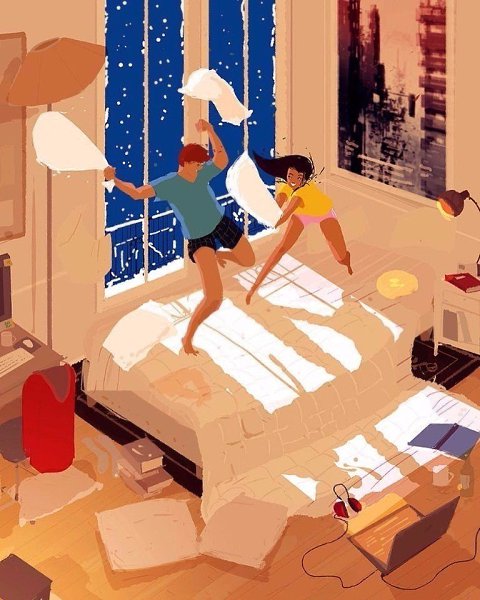 Художник Pascal Campion рисует жизнь своей семьи и каждой работой доказывает, что счастье — в ... - 8