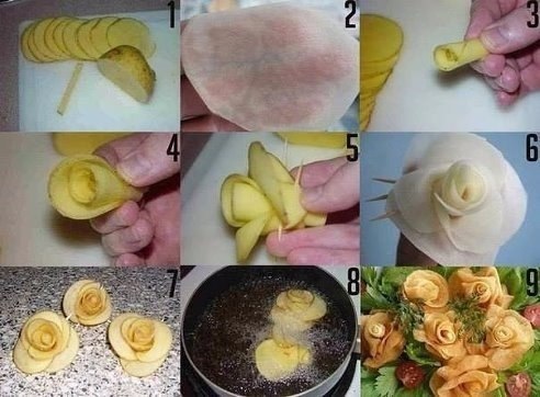 Картофельные чипсы-розочки для украшения праздничного ...