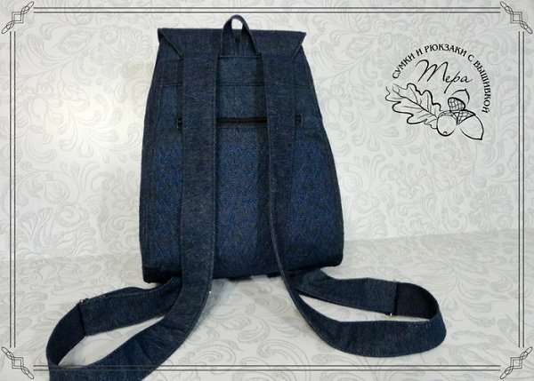 #шьем@fan_handmade.#вышиваем@fan_handmade НОВИНКА Рюкзак СП джинс ЛАМА. Рюкзак сшит из темно-синего ... - 3