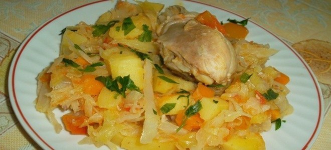Рагу с мясом и капустой.Следующий рецепт рагу с мясом и овощами готовится в один прием без ...