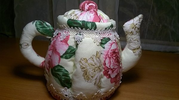 #декор@fan_handmade.Текстильный чайник ручной работы. Высота 17 см. (бязь). Можно использовать для ... - 3