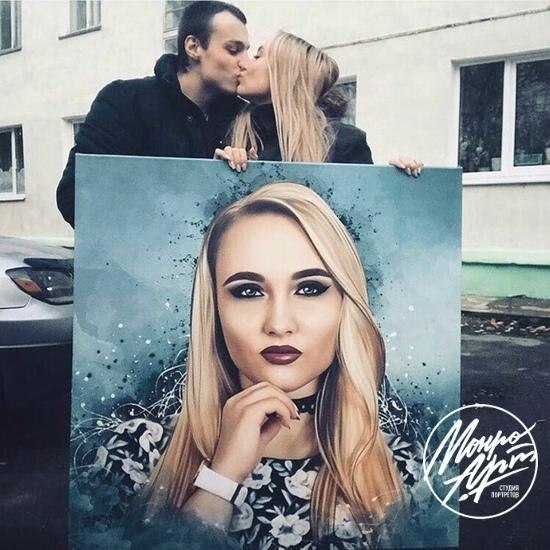 Хватит постоянно откладывать! Портрет на холсте по фотографии роскошный и запоминающийся подарок! ... - 3