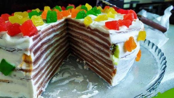 Блинный торт на скорую руку. Торт получается очень вкусным! Тот кто его попробует хоть раз навсегда ... - 3