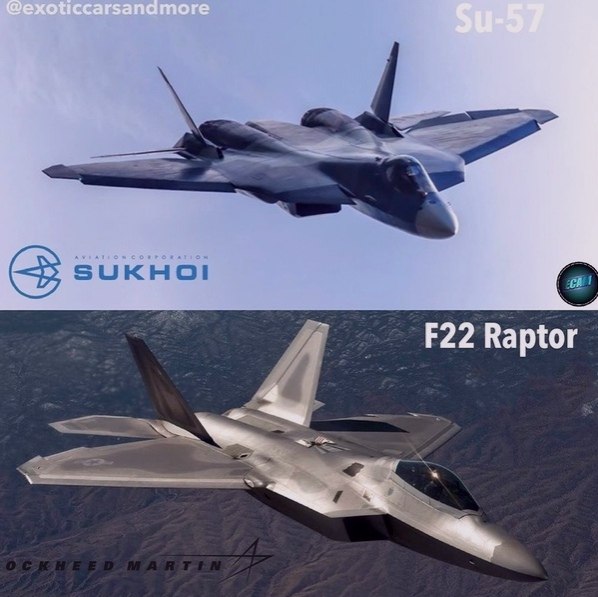 Su-57  F22 Raptor