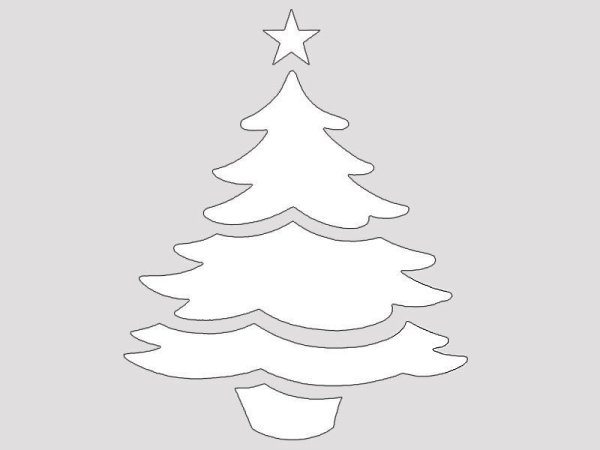 Новогодние вытынанки елки — шаблоны на окна больших размеров - 5