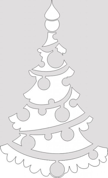 Новогодние вытынанки елки — шаблоны на окна больших размеров - 6