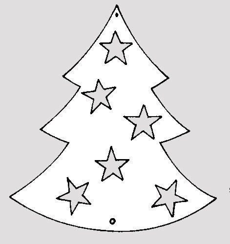 Новогодние вытынанки елки — шаблоны на окна больших размеров - 7