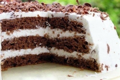 Торт с шоколадными коржами и сметанным кремом.Ингредиенты: Коржи: 350-400 мл сгущенного молока 3 ... - 2