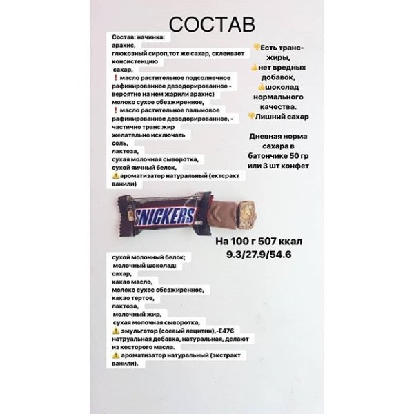Кто любит перекусывать батончиками? Ловите подробности о составе самых популярных батончиков. Ваш ... - 2