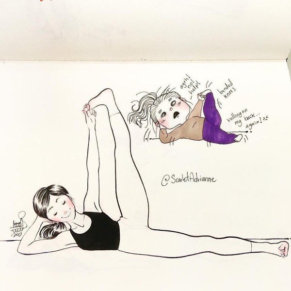 Когда я пытаюсь повторять движения.Иллюстрации by scarletadrianne#настроение@ican - 8