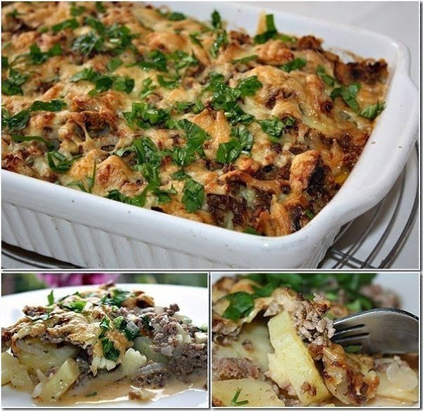Картофельная запеканка с фаршем и грибами.Быстрая, сытная и очень вкусная запеканка!Количество ...