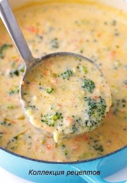 Сырный суп (с шампиньонами и брокколи). Ингредиенты: Шампиньоны — 5-7 шт. Сырки — 2 шт. Брокколи — ... - 2