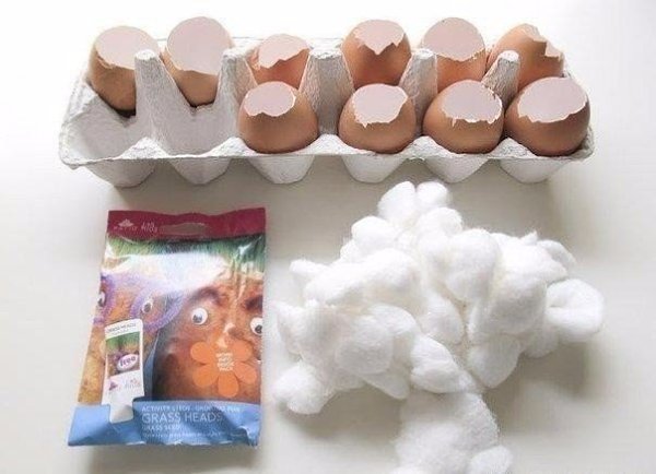 А Вы уже вырастили таких смешных человечков? Огород в яичных скорлупках. Отличный эксперимент для ... - 2