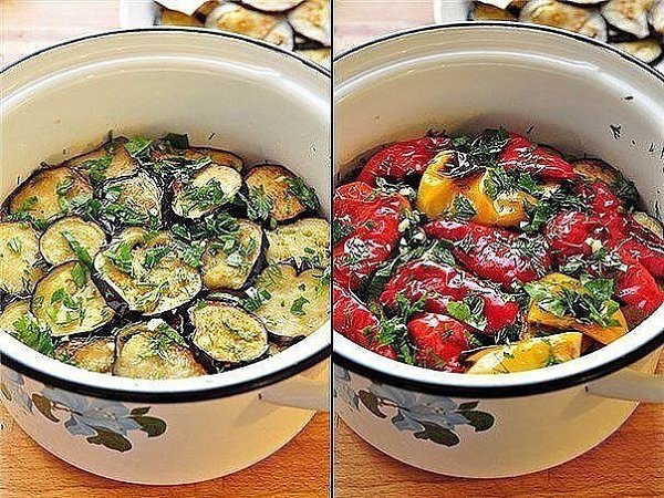 Закуска из маринованных баклажанов и перцев-гриль. Чумовая закуска! Любители баклажан и остренького ... - 5