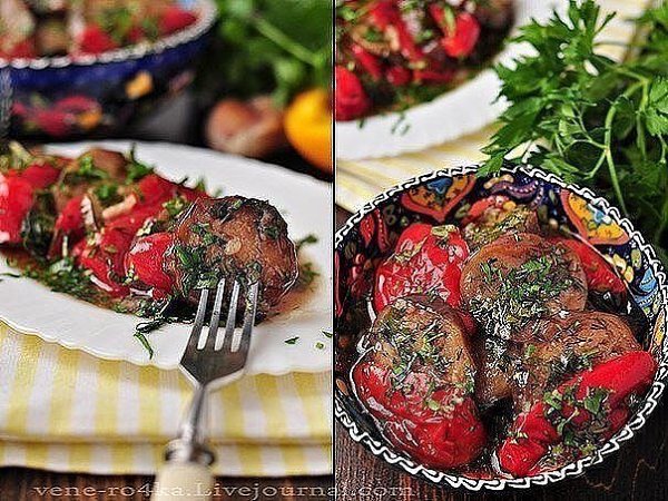 Закуска из маринованных баклажанов и перцев-гриль. Чумовая закуска! Любители баклажан и остренького ... - 3