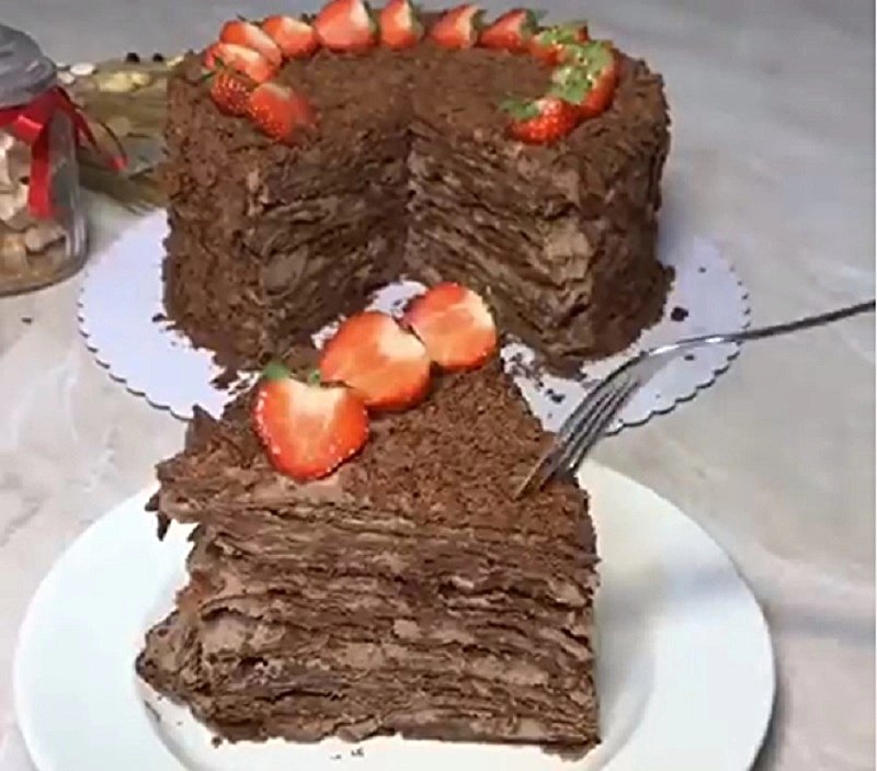 ШОКОЛАДНЫЙ «НАПОЛЕОН». Ингредиенты 300 г слив.масла 3 ст.муки 4 ст.л какао 100 г кефира 100 г ...