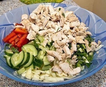Шаверма.Ингредиенты:-Куриная грудка (или другое мясо) - 1 шт.-Капуста - 1/2 вилка-Огурцы - 2 ... - 2