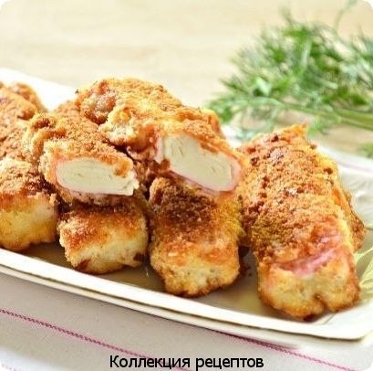 Крабовые палочки в кляре и панировочных сухарях.Продукты- Крабовые палочки (размороженные или ...