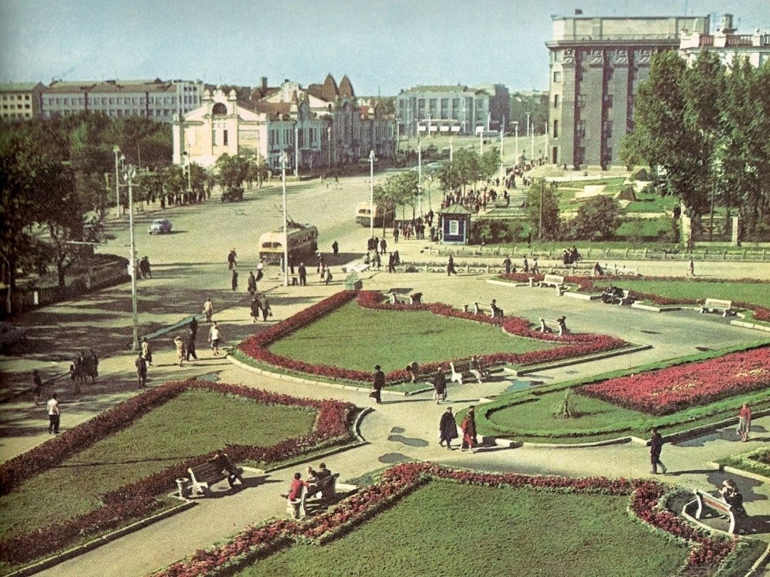 Площадь советская старые фото Озеленение советских городов.