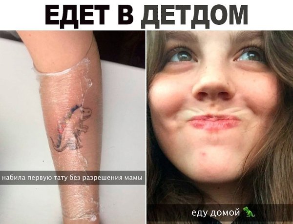 Когда набила без разрешения родителей до 18 лет