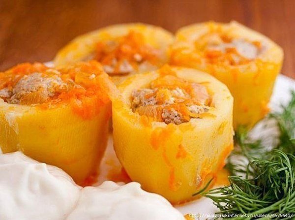 Фаршируем овощи. 1. Перцы фаршированные. 4 порции: 2 крупных болгарских перчика, грамм 200-300 ... - 3