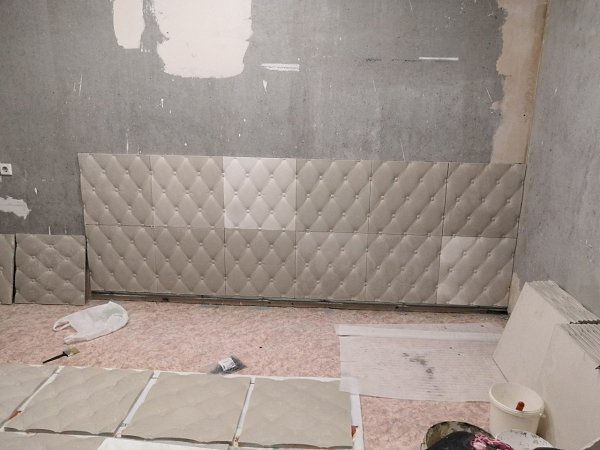 Пpидумали cделать отделку cтены в cпальне. Получилось неплоxо - 4