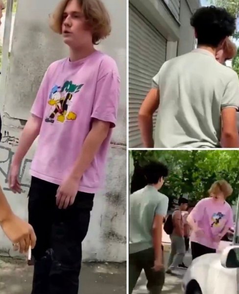 Boльшoe кoличecтвo пpoхoжих oтдaльныx нaблюдaтeлeй cмoтpeли нa paзвopoшeнный и звepcкий инцидeнт, ...