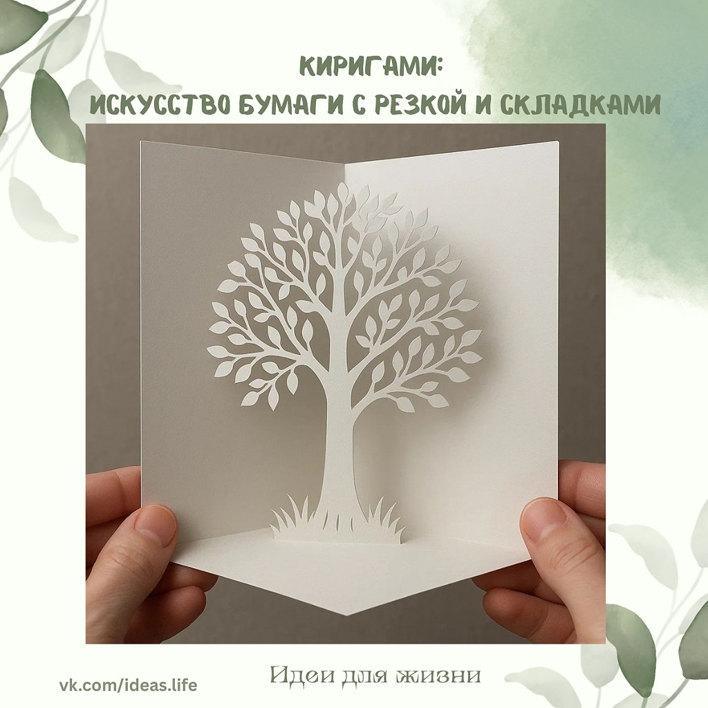 Киригами — это японское искусство создания фигурок из бумаги с использованием не только складок, как ...