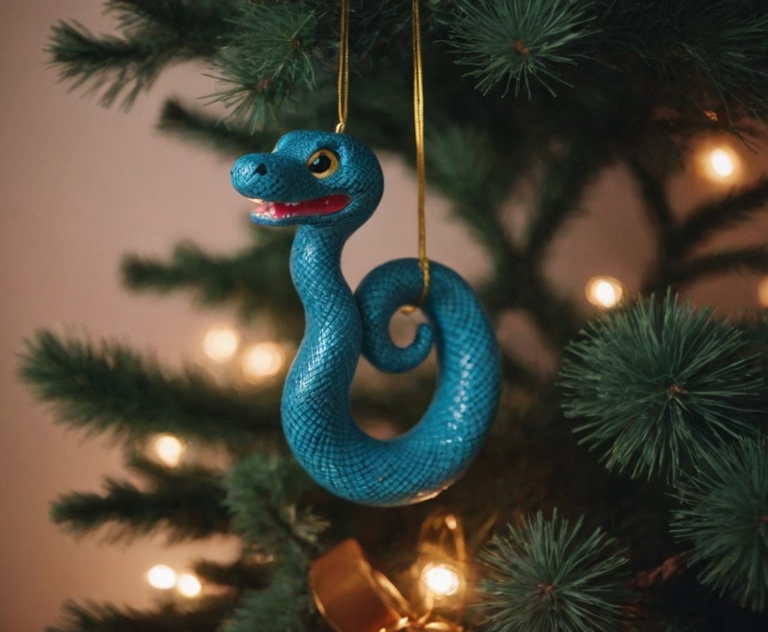 {."prompt": "A New Year's toy in the shape of a snake hangs on the New ...