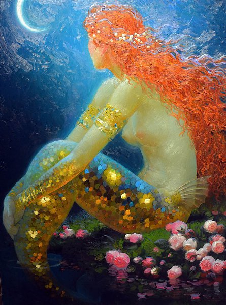 Русалка...Художник Виктор Низовцев (Victor Nizovtsev).Лесное чудо. РусалкаЗасмотрелась я в заводь ... - 6