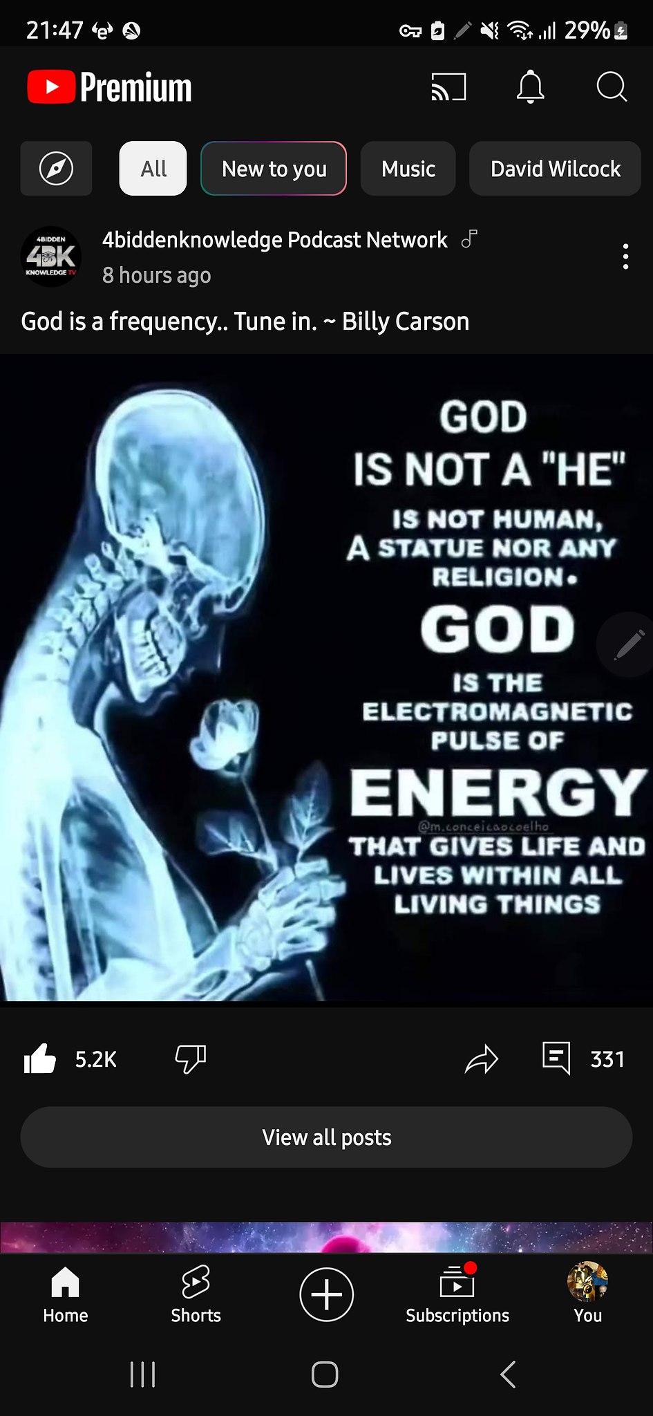 "If you want to understand the world, consider it in terms of energy, frequency and vibration ...