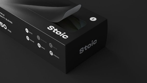 Дизайн упаковки одноразовых перчаток Stoic. За счёт использования в графике острых предметов, ... - 4