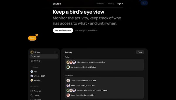 Лендинг сервиса для обмена файлами Shuttle.Небольшой лендинг, который выделяется аккуратностью и ... - 3