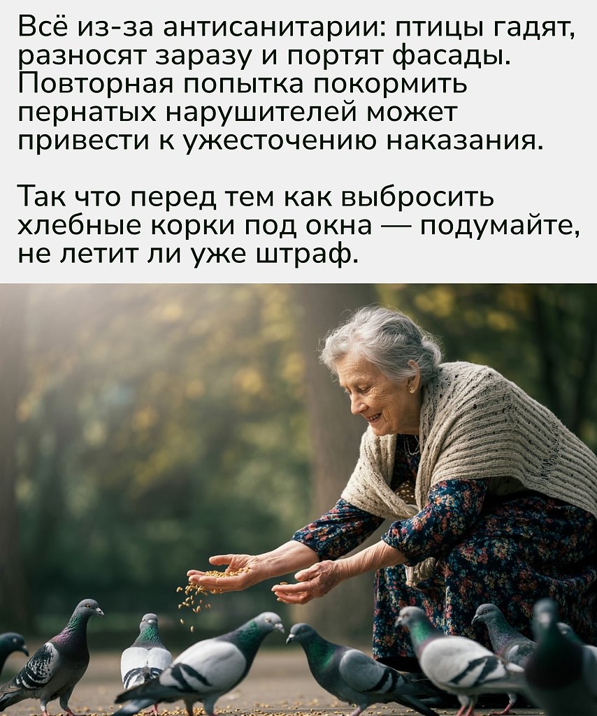 Кинул крошку — получил протокол. Голубиная доброта теперь под охраной экоконтроля - 2